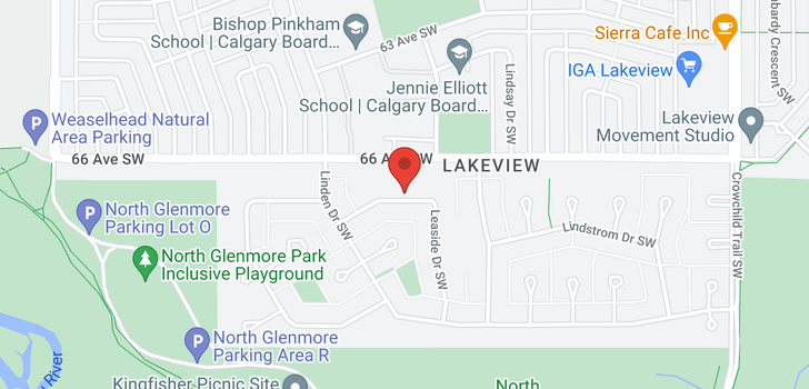map of 6742 Leaside Drive SW